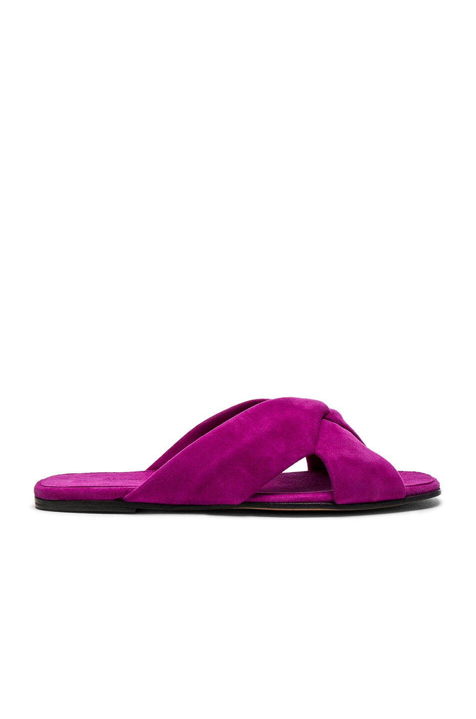 Image 1 of ALUMNAE Soft Suede X Slide Sandals in Magenta