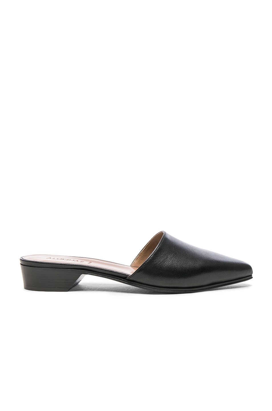 Image 1 of ALUMNAE Pointy Leather Mules in Black