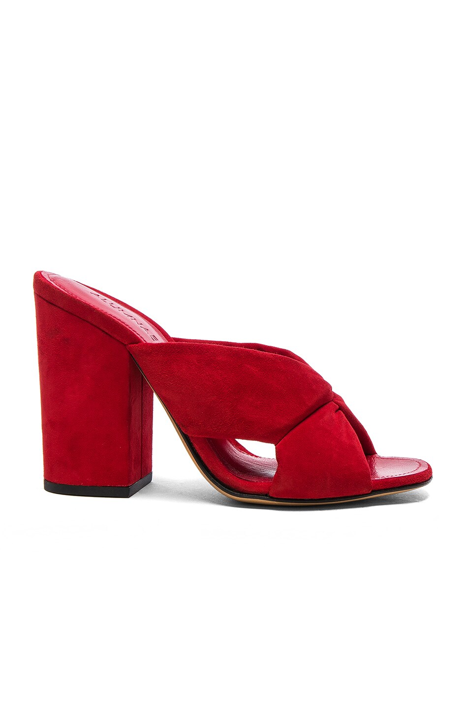 Image 1 of ALUMNAE Soft X-Slide Block Suede Heel Sandals in Rosso