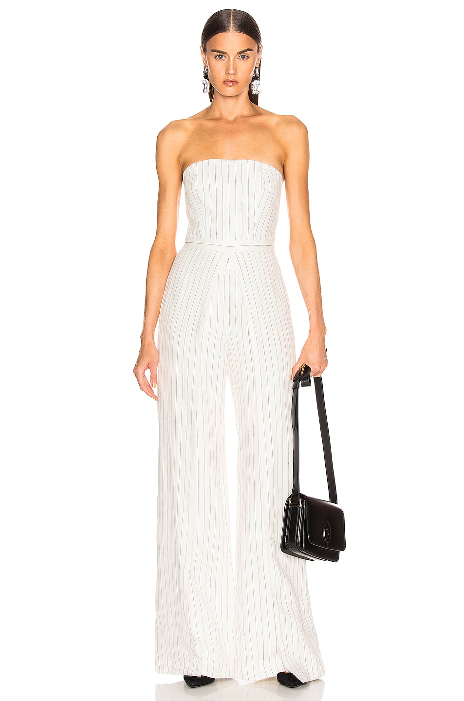 Image 1 of Alexis Charlize Jumpsuit in White Pinstripe