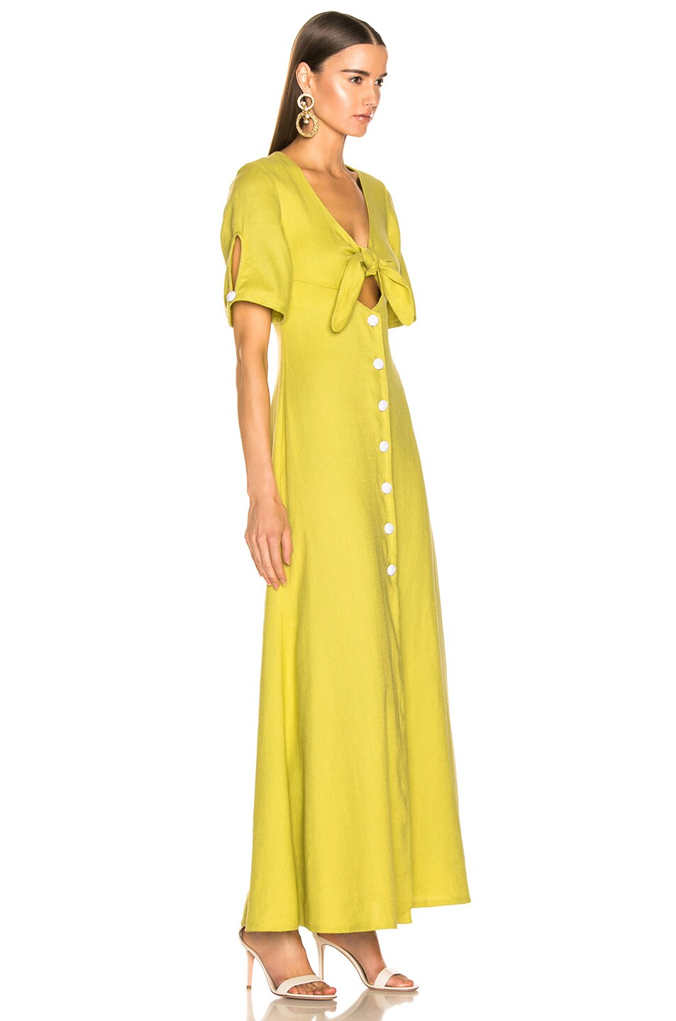 Alexis Jameela Dress in Lemongrass Linen | FWRD