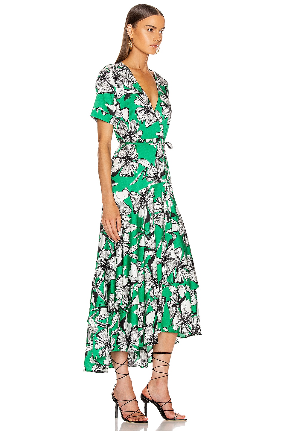 Alexis Deanna Dress in Emerald Floral | FWRD