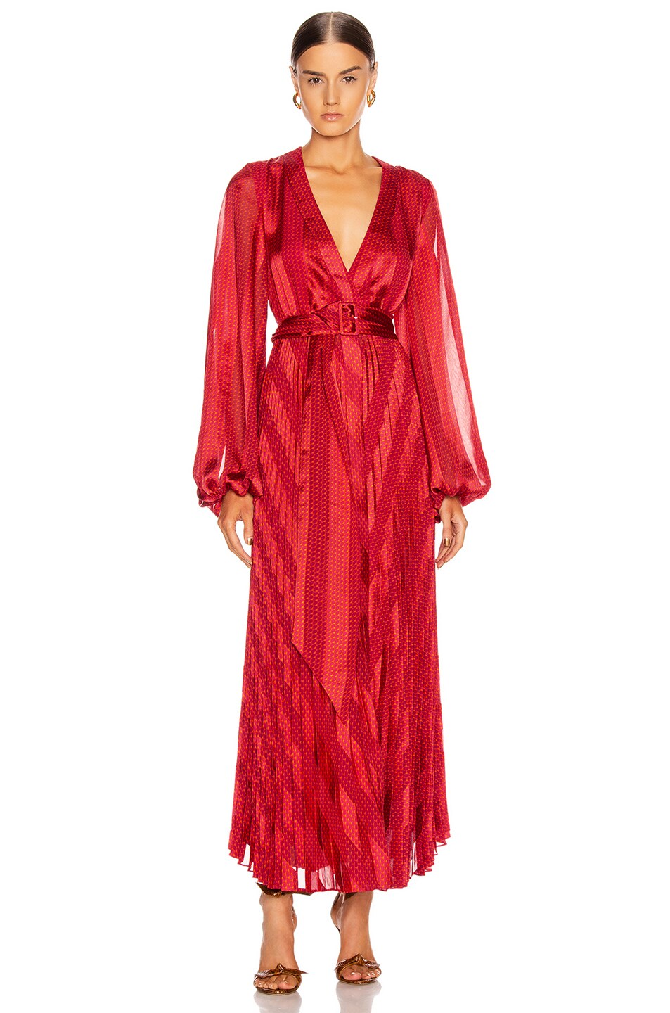 Image 1 of Alexis Salomo Dress in Red Geo Stripes
