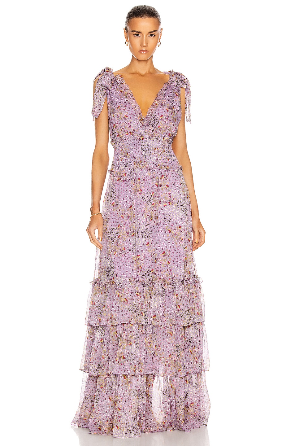 Image 1 of Alexis Clemence Dress in Purple Bouquet