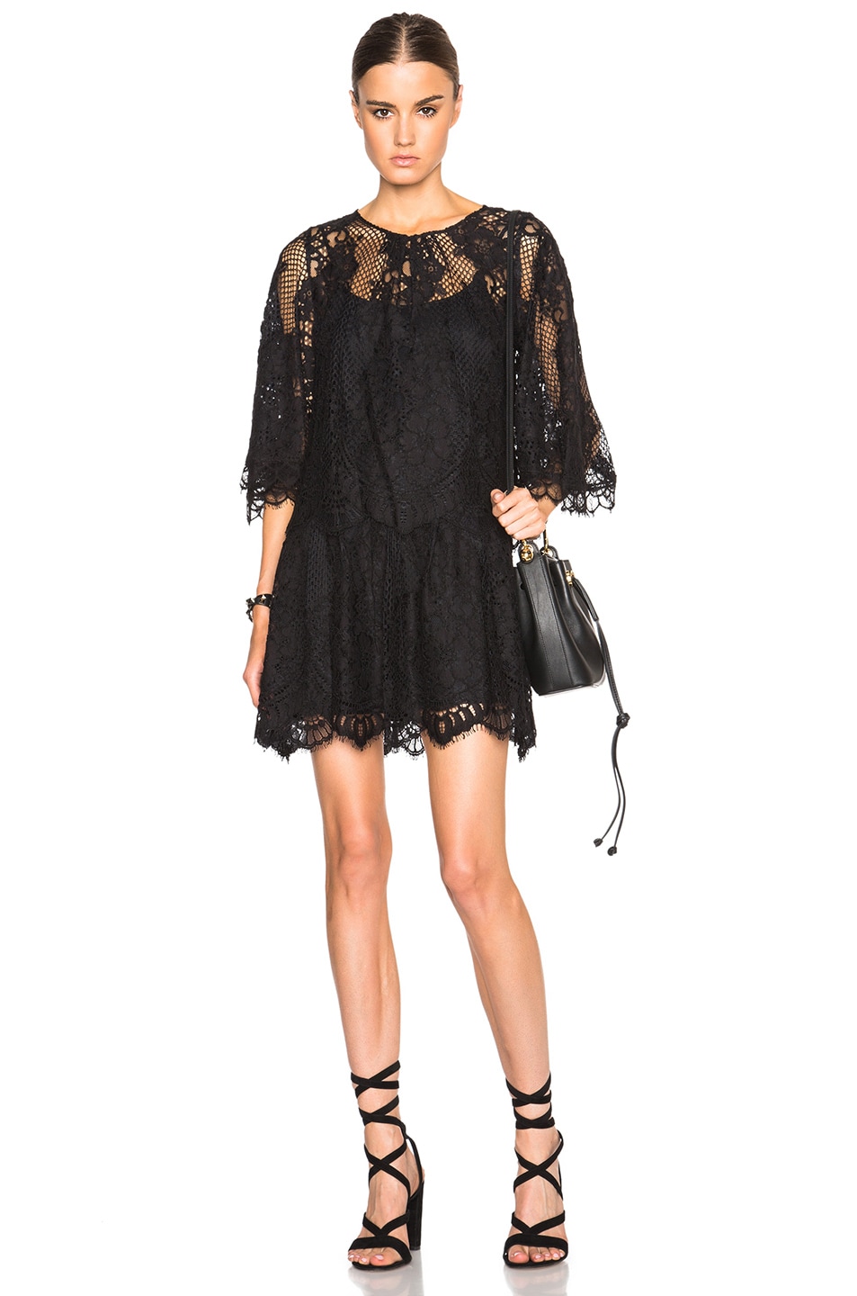 Image 1 of Alexis Grazia Removable Top Lace Dress in Black