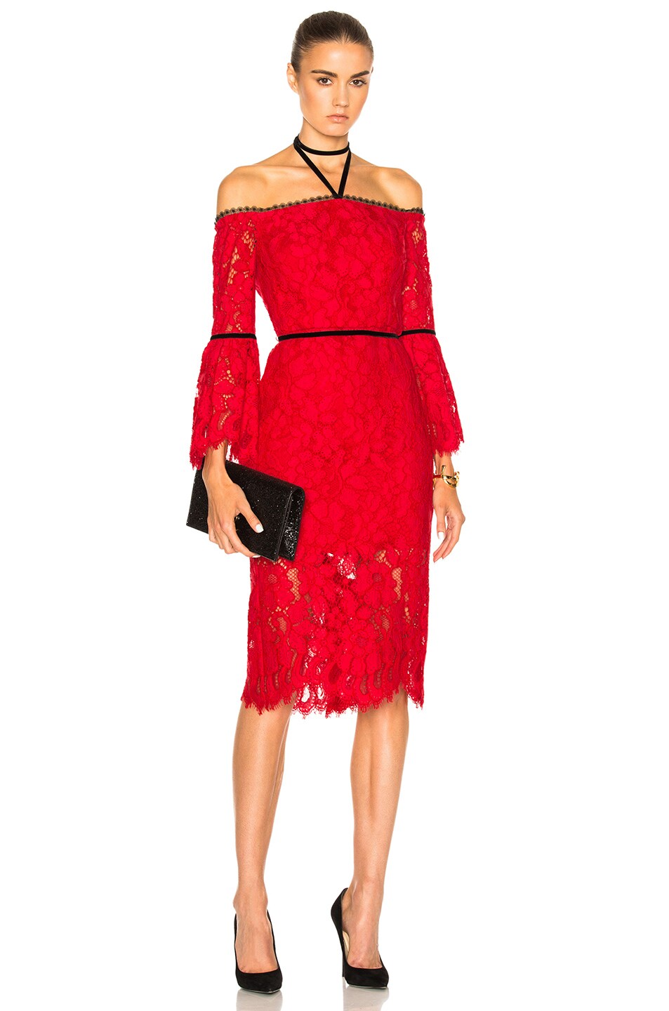 Image 1 of Alexis Odette Dress in Red Lace