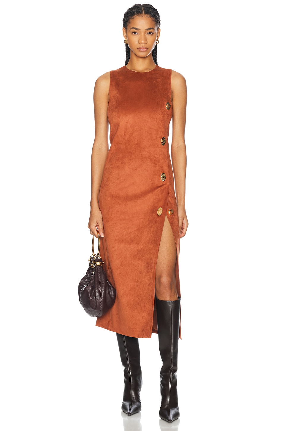 Kalita Midi Dress in Cognac