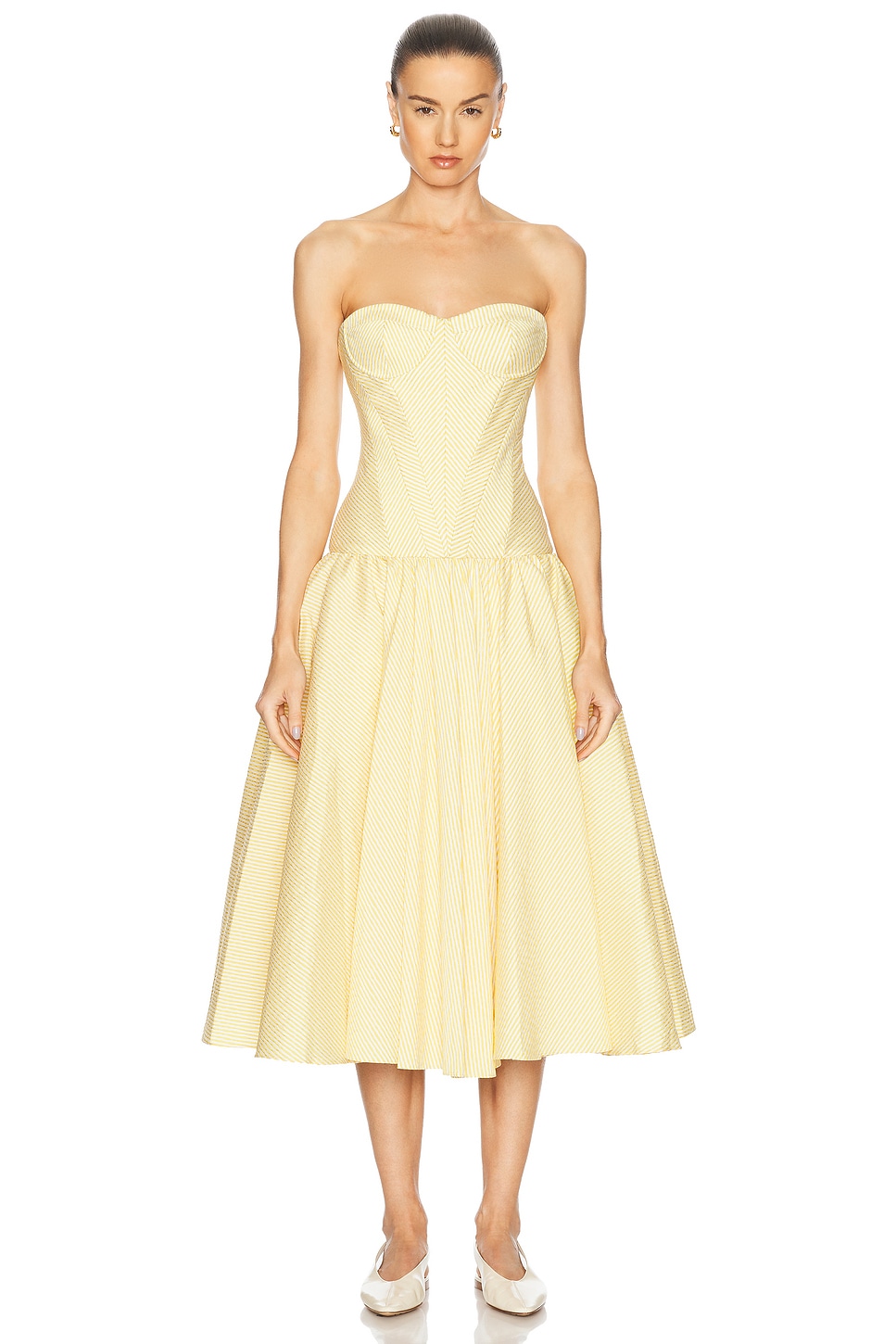 Image 1 of Alexis Summers Dress in Yellow Stripe