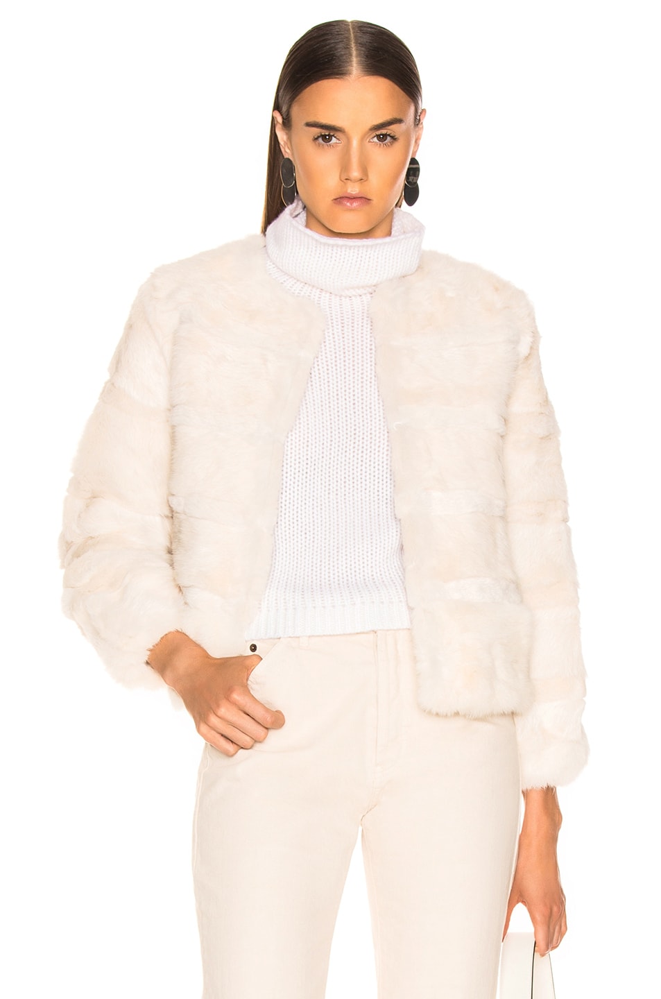 Image 1 of Alexis Amos Fur Jacket in Ivory