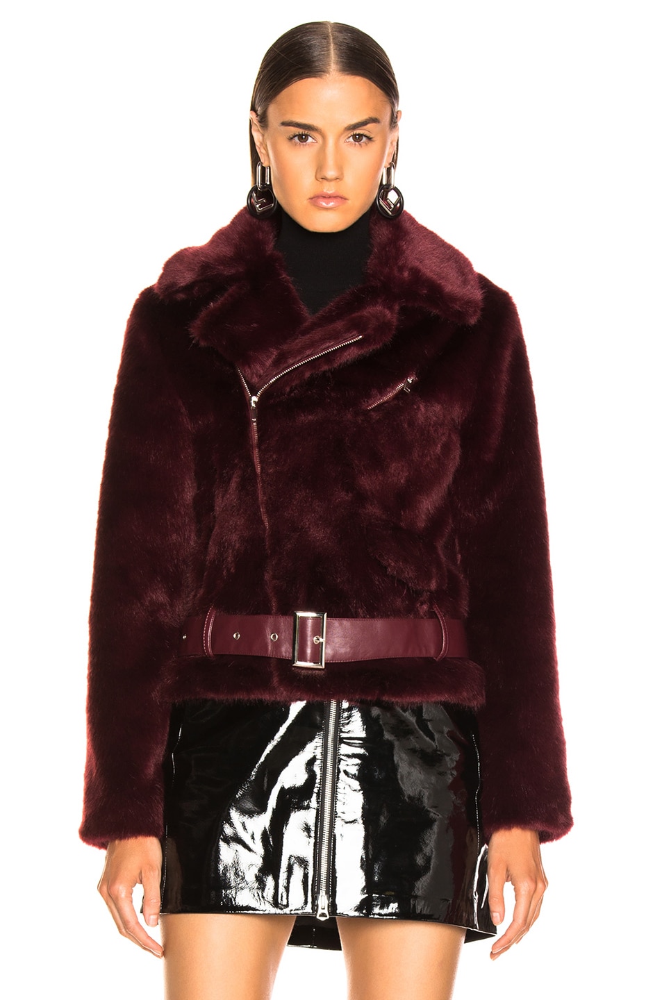 Alexis Faux Fur Shura Jacket in Burgundy | FWRD