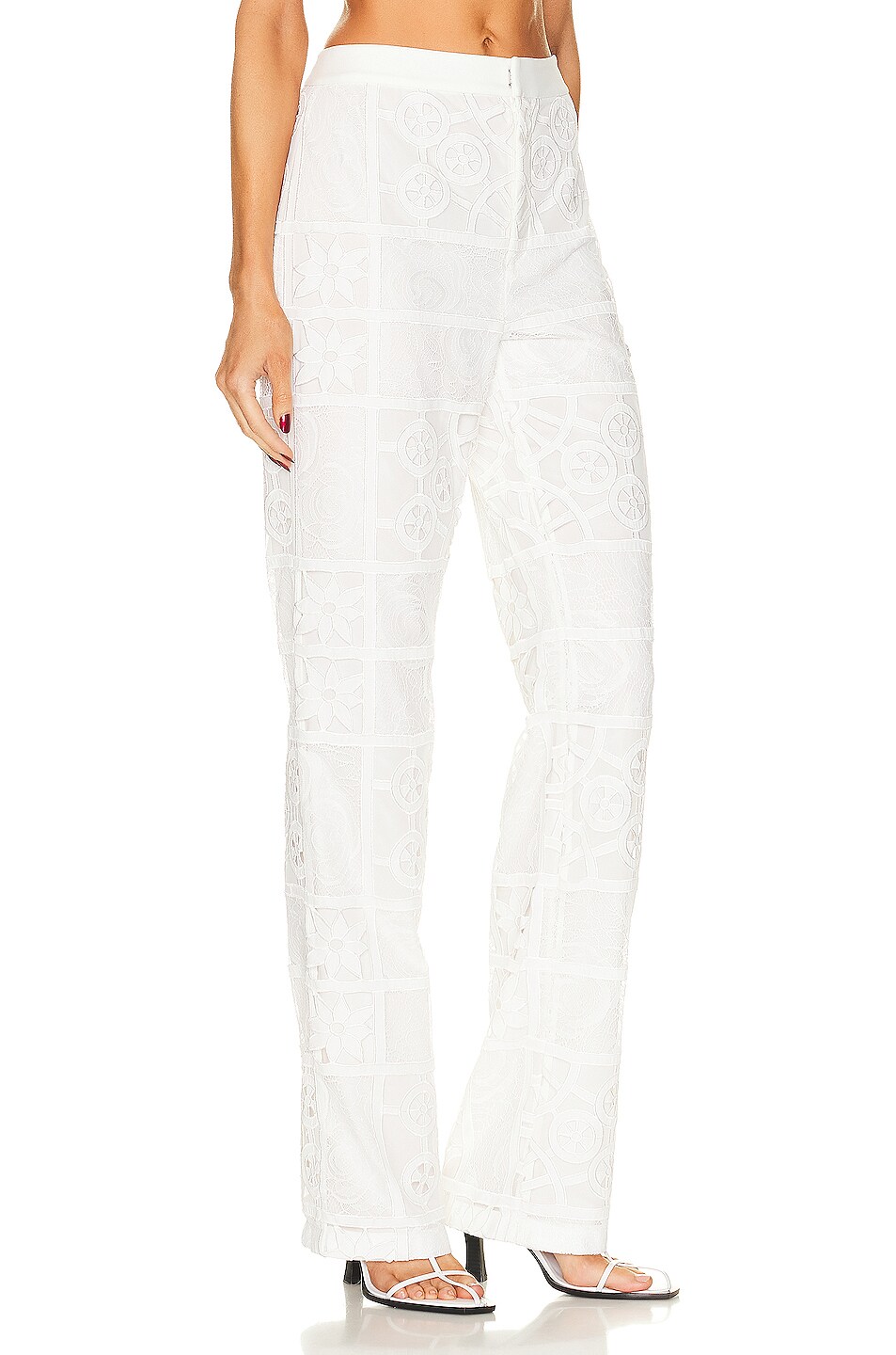 Alexis Nate Pant in White French Cut Lace FWRD