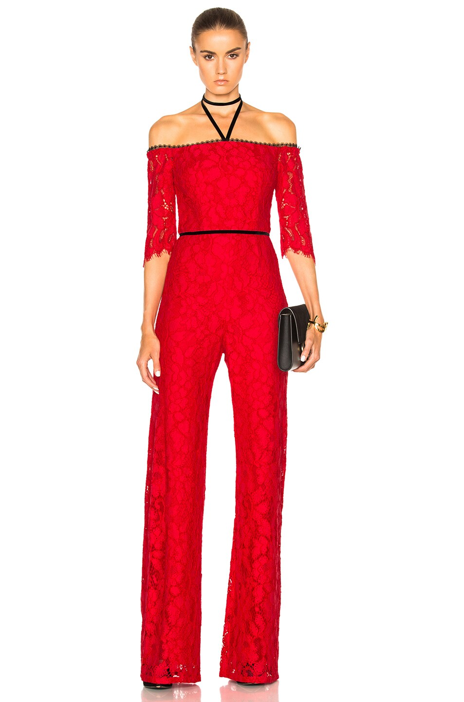 Image 1 of Alexis Joaquin Jumpsuit in Red Lace