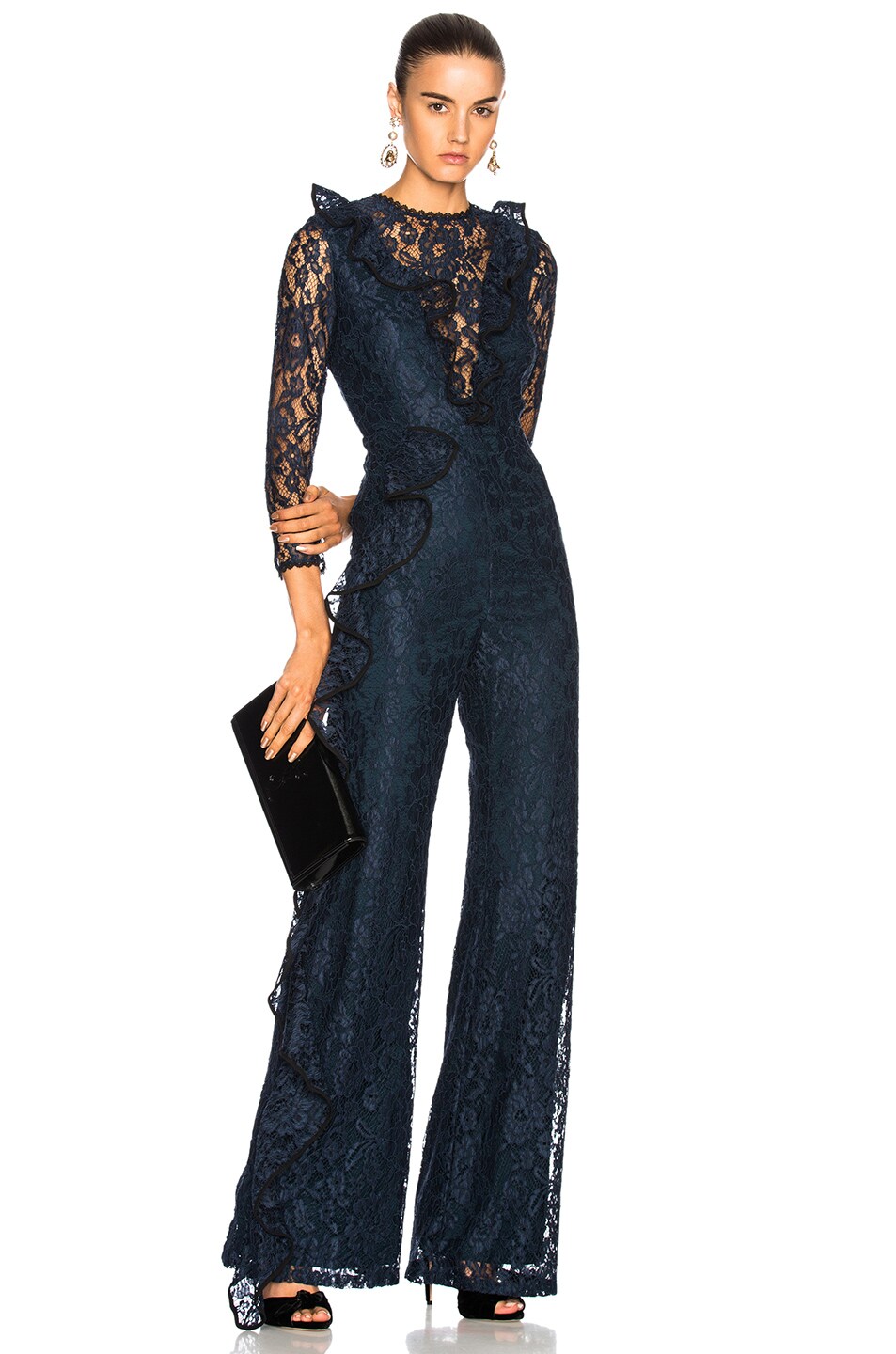 Image 1 of Alexis Derica Jumpsuit in Navy Lace