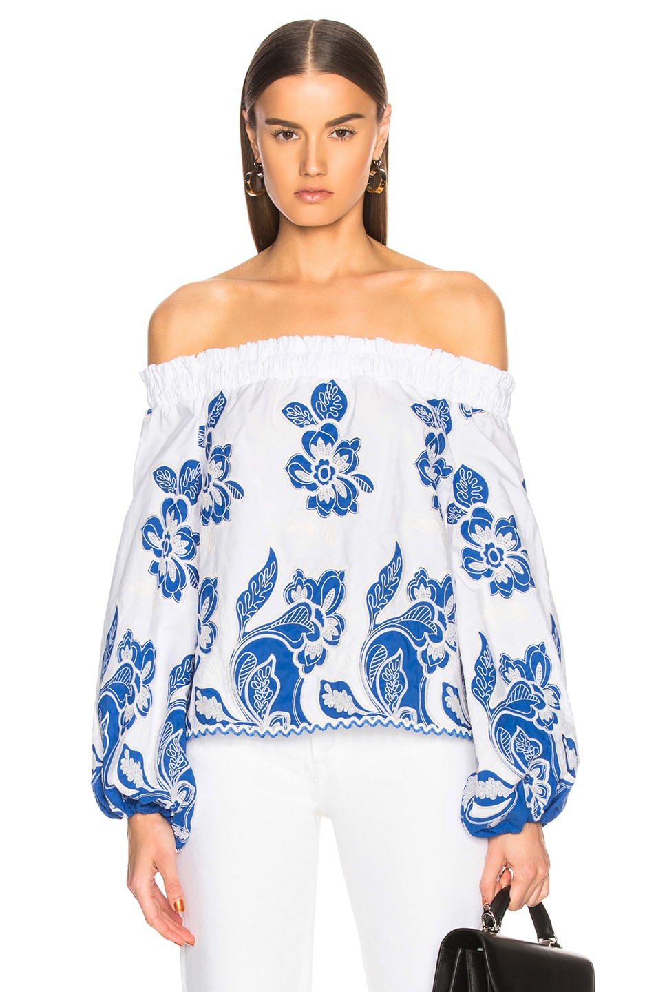 Image 1 of Alexis Galiena Top in Santorini Embroidery