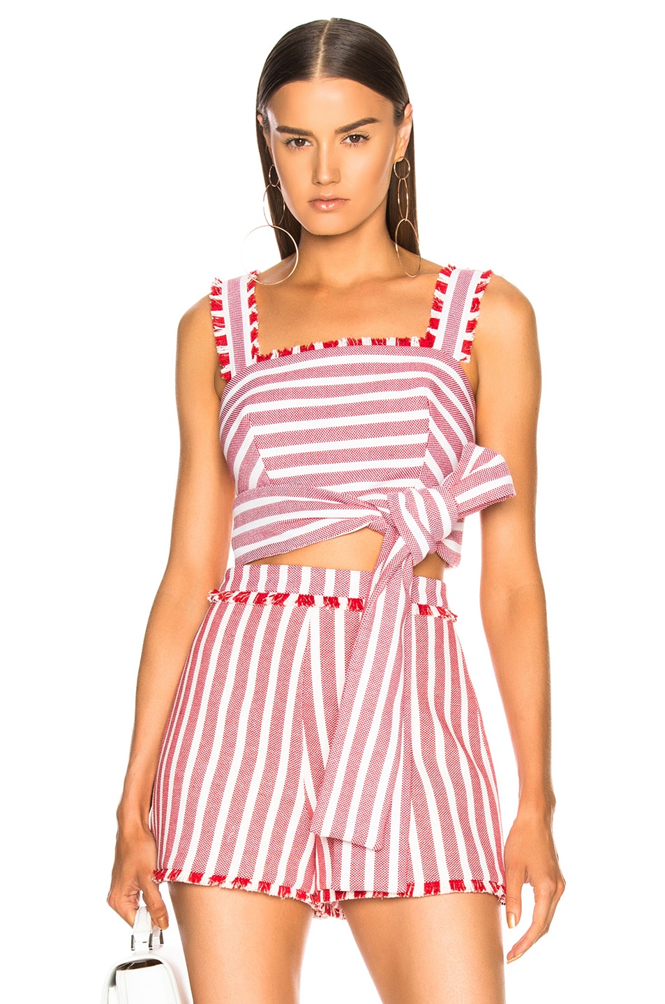Image 1 of Alexis Lae Crop Top in Red Cream Stripes