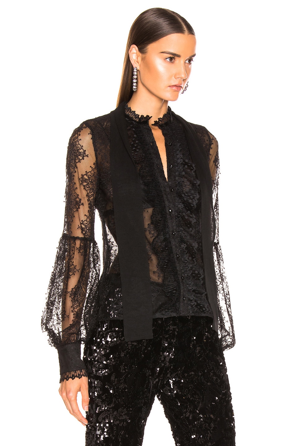 Alexis Charis Top in Black Lace | FWRD