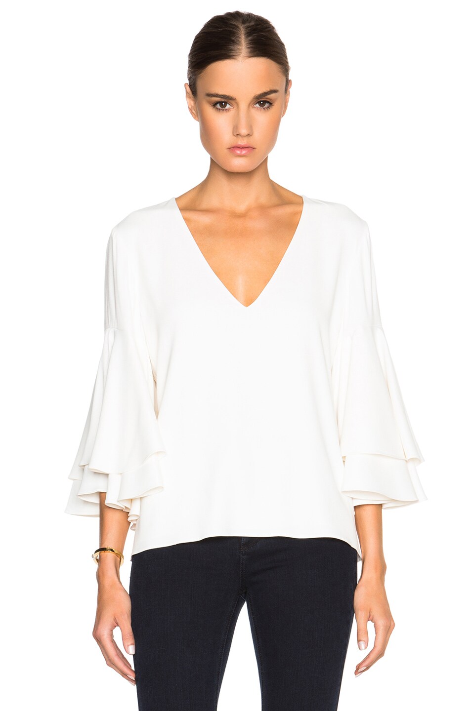 Image 1 of Alexis Thor Ruffled Sleeve Blouse in White