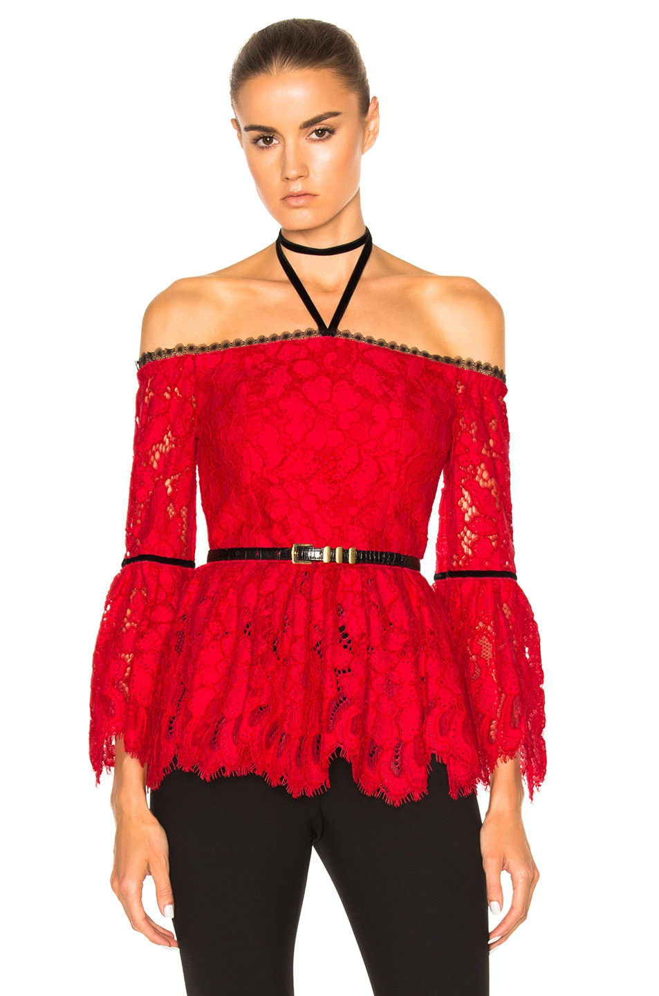 Image 1 of Alexis Grace Top in Red Lace