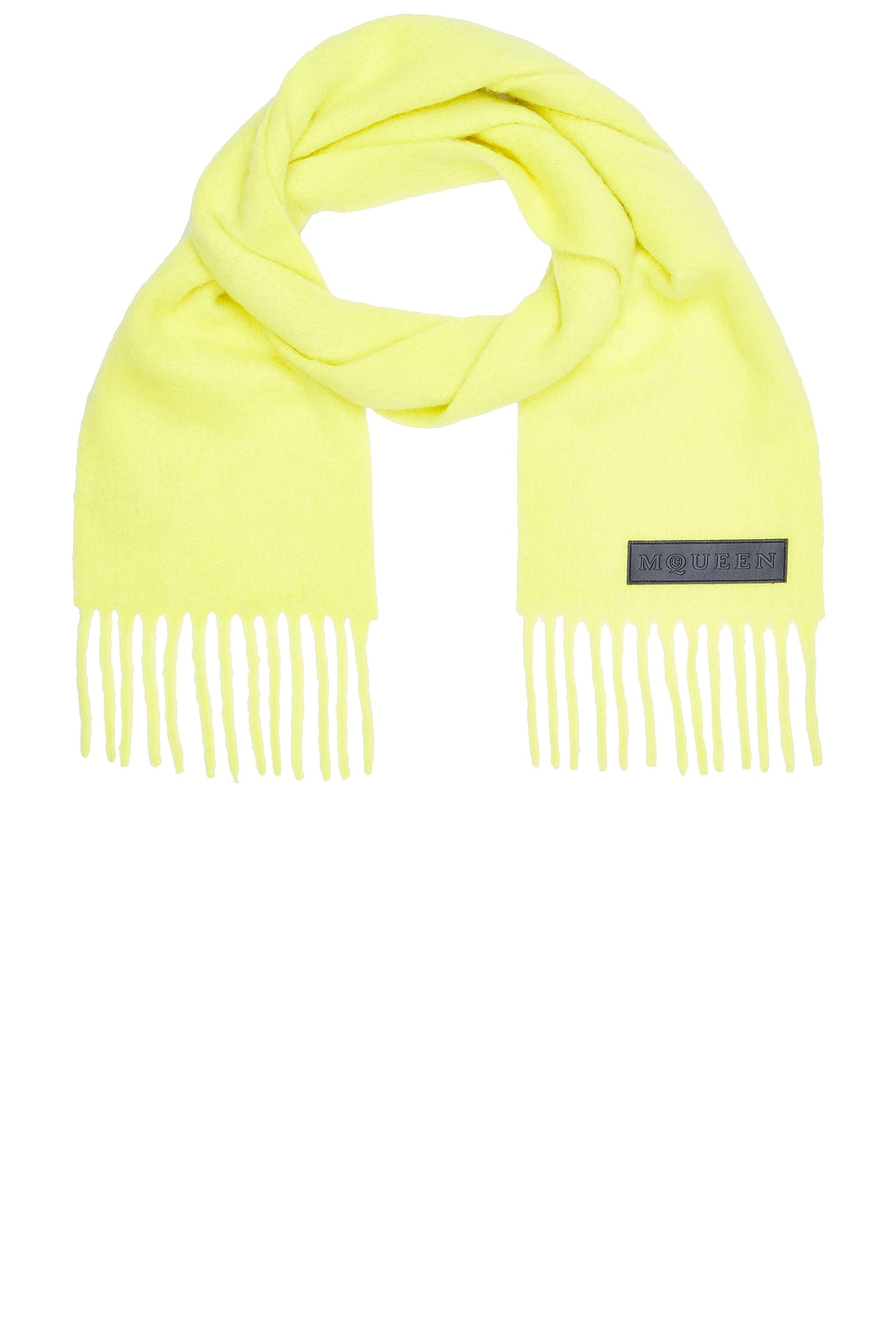 Shop Alexander Mcqueen Solid Mohair Scarf In Acid Yellow