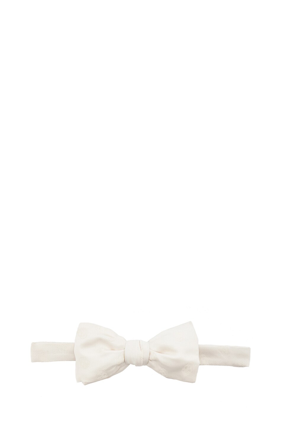 Image 1 of Alexander McQueen Tonal Skull Bow Tie in White