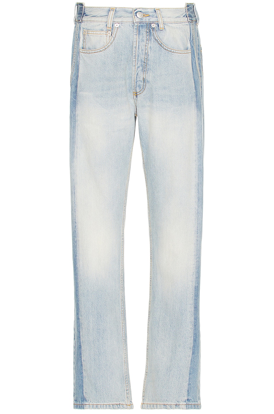 Image 1 of Alexander McQueen Worker Patched Slim Jean in Light Blue Washed