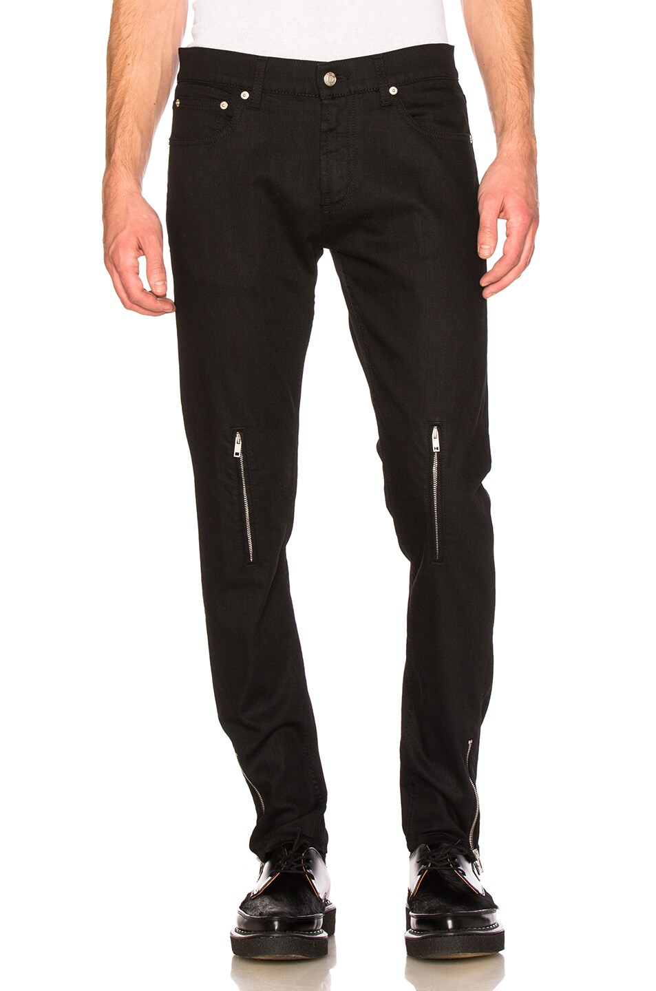 Image 1 of Alexander McQueen Zip Jeans in Black & New Tartan