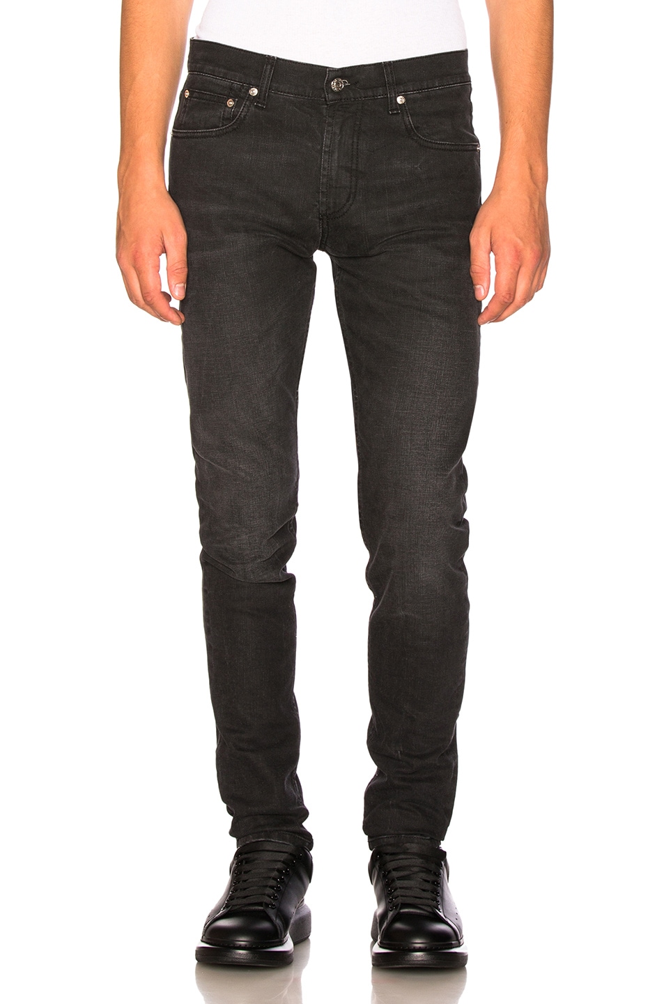 Image 1 of Alexander McQueen Fitted Jeans in Black Stonewash