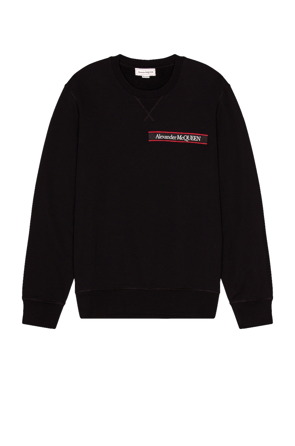 Image 1 of Alexander McQueen Logo Tape Sweatshirt in Black