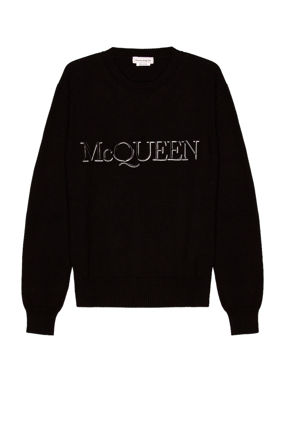 Image 1 of Alexander McQueen Logo Crew Neck Jumper in Black