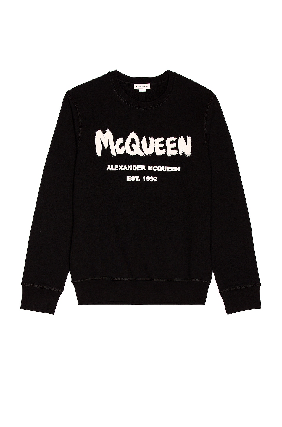 Image 1 of Alexander McQueen Graffiti Print Sweatshirt in Black & Ivory
