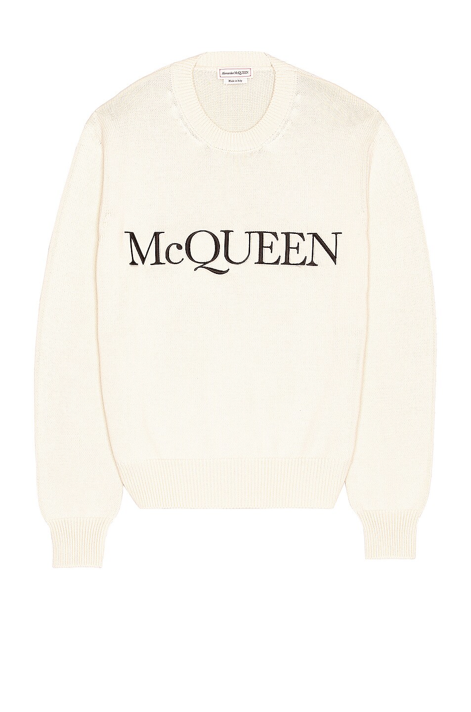 Image 1 of Alexander McQueen Crew Neck Pullover in Ivory, Black, & White