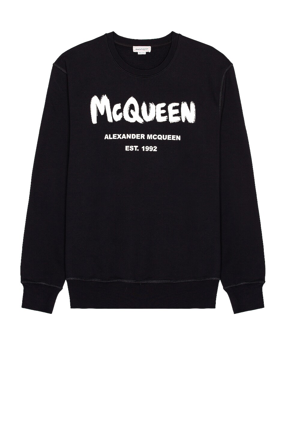 Image 1 of Alexander McQueen Graffiti Core Crewneck Sweatshirt in Black