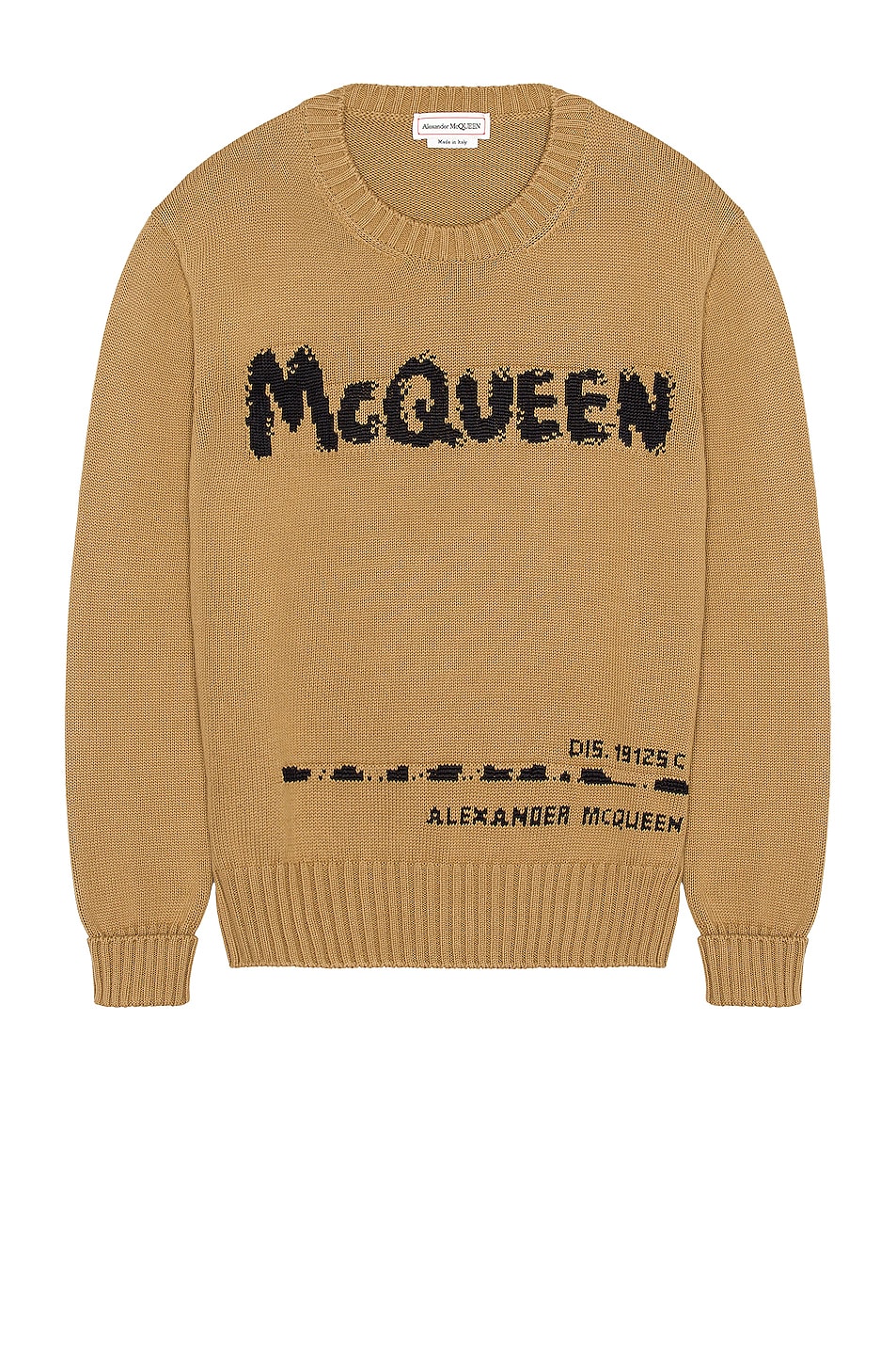 Image 1 of Alexander McQueen Crew Neck Pullover in Beige & Black