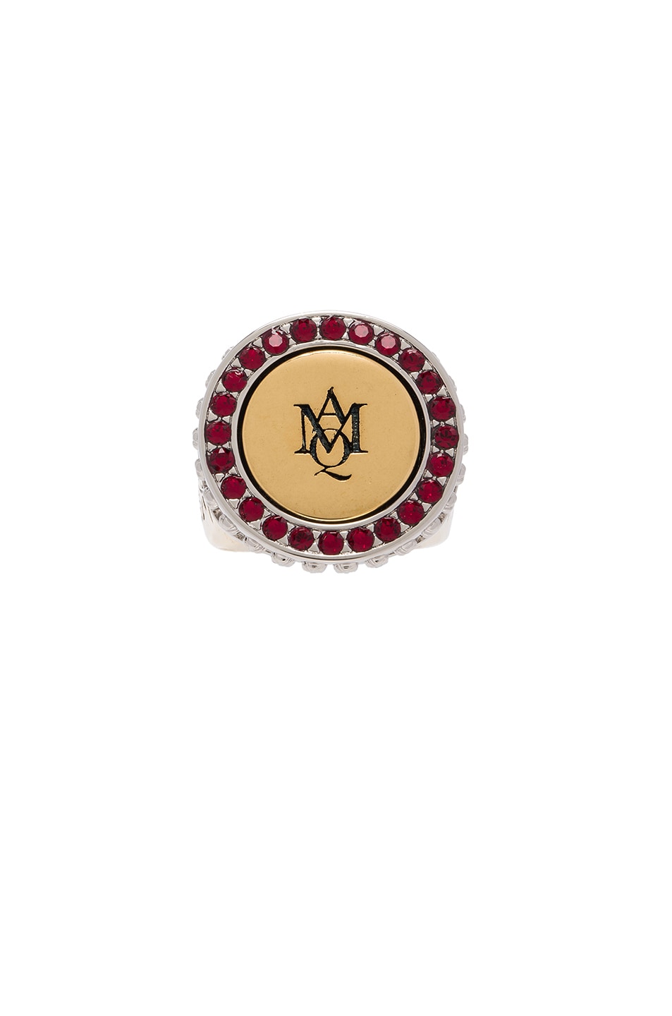 Image 1 of Alexander McQueen Siam Ring in Gold & Red