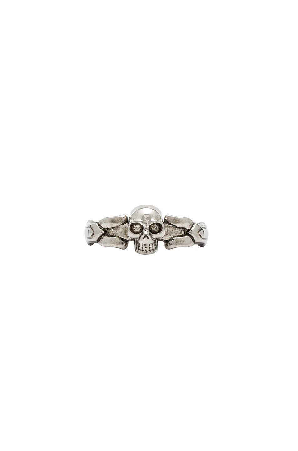 Image 1 of Alexander McQueen Textured Skull Ring in Silver