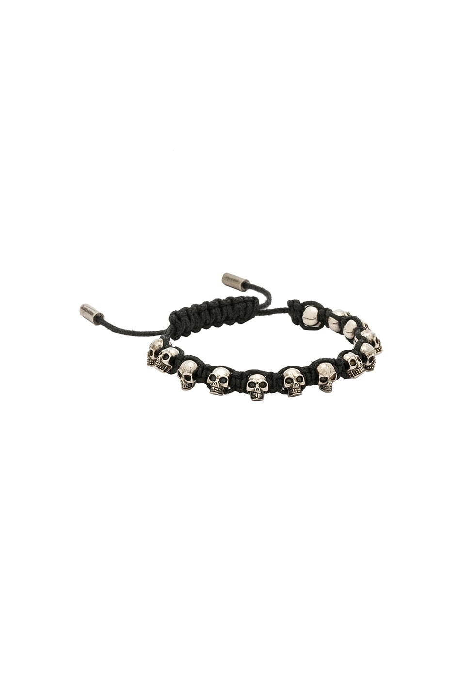 Image 1 of Alexander McQueen Skull Friendship Bracelet in Black