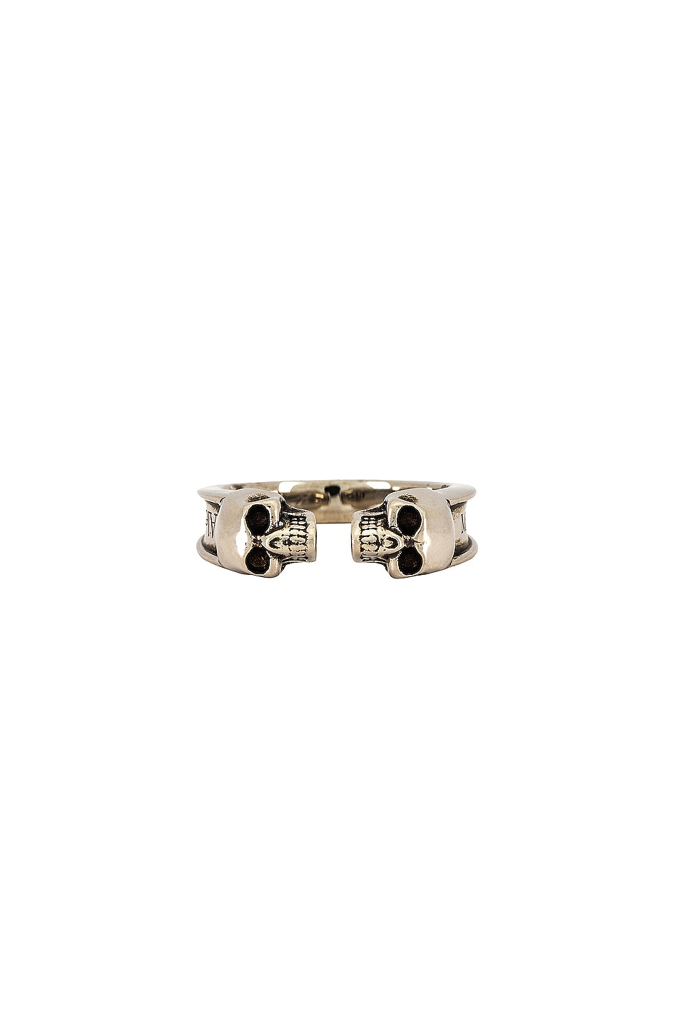 Image 1 of Alexander McQueen Twin Skull Ring in Silver