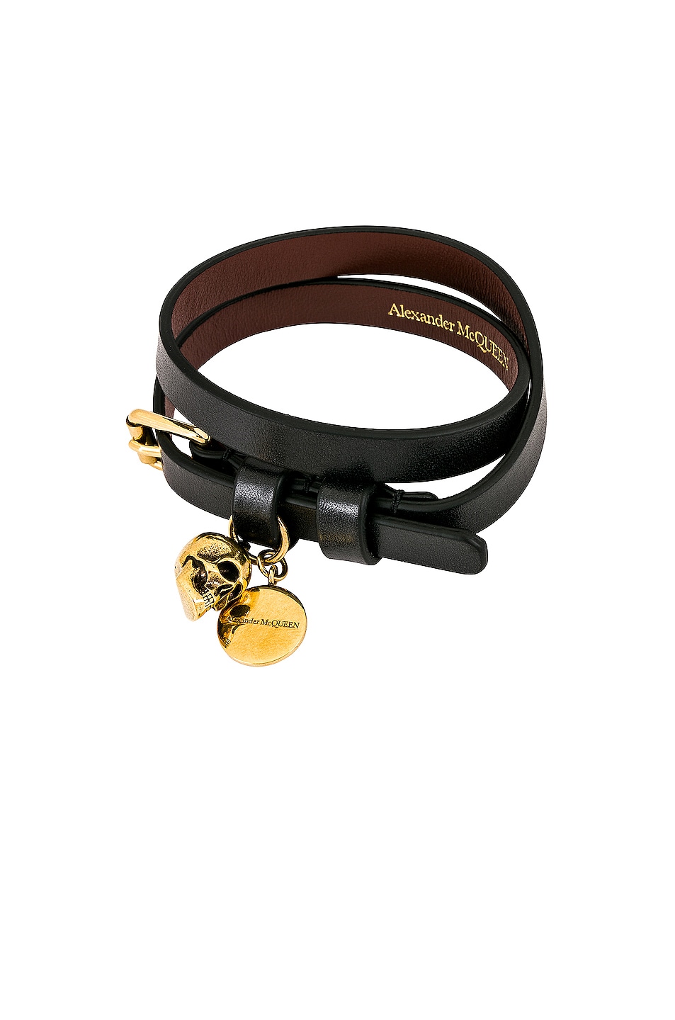 Image 1 of Alexander McQueen Double Wrap Bracelet in Black