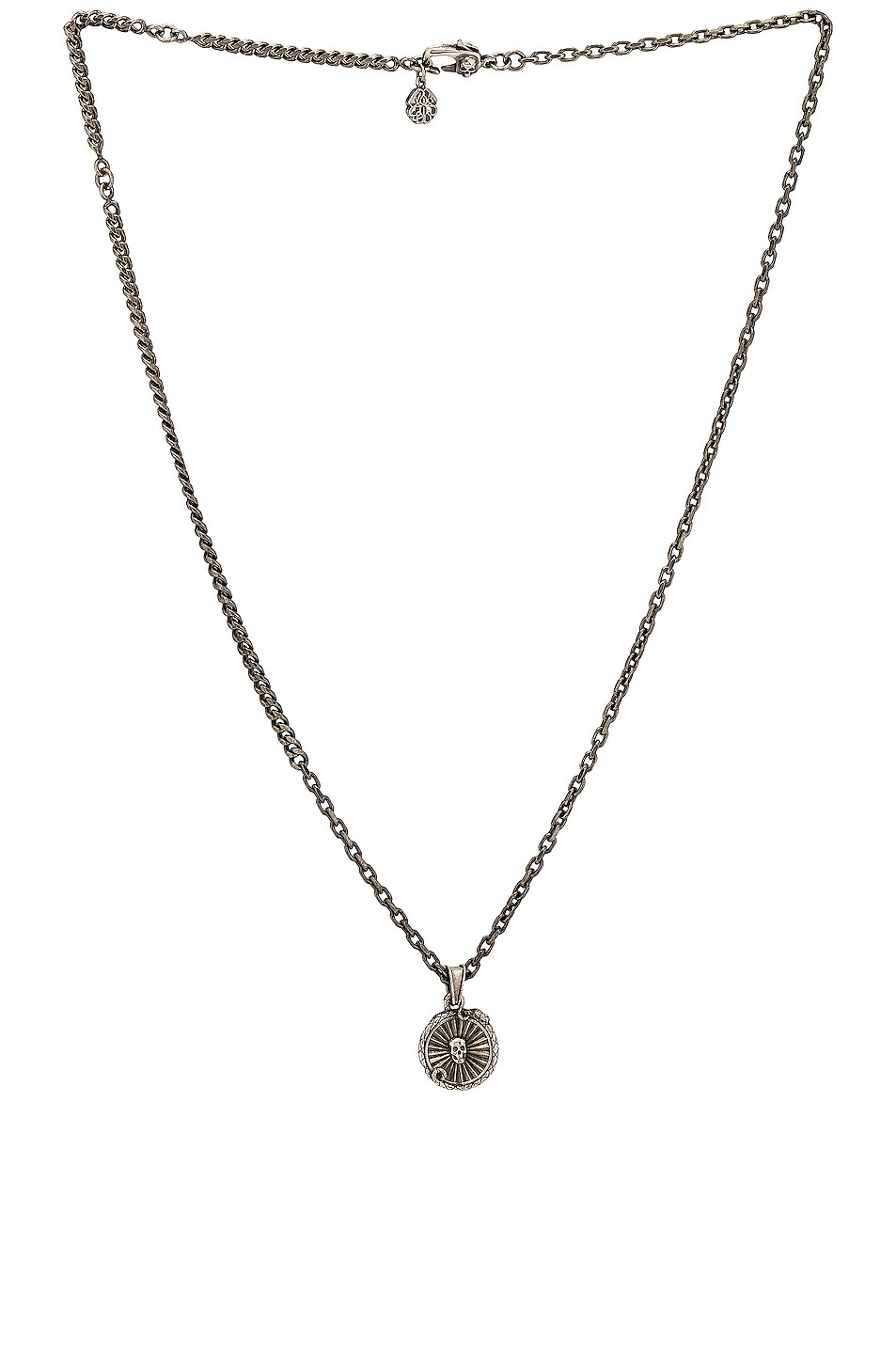 Alexander McQueen Snake Coin Necklace in Silver FWRD