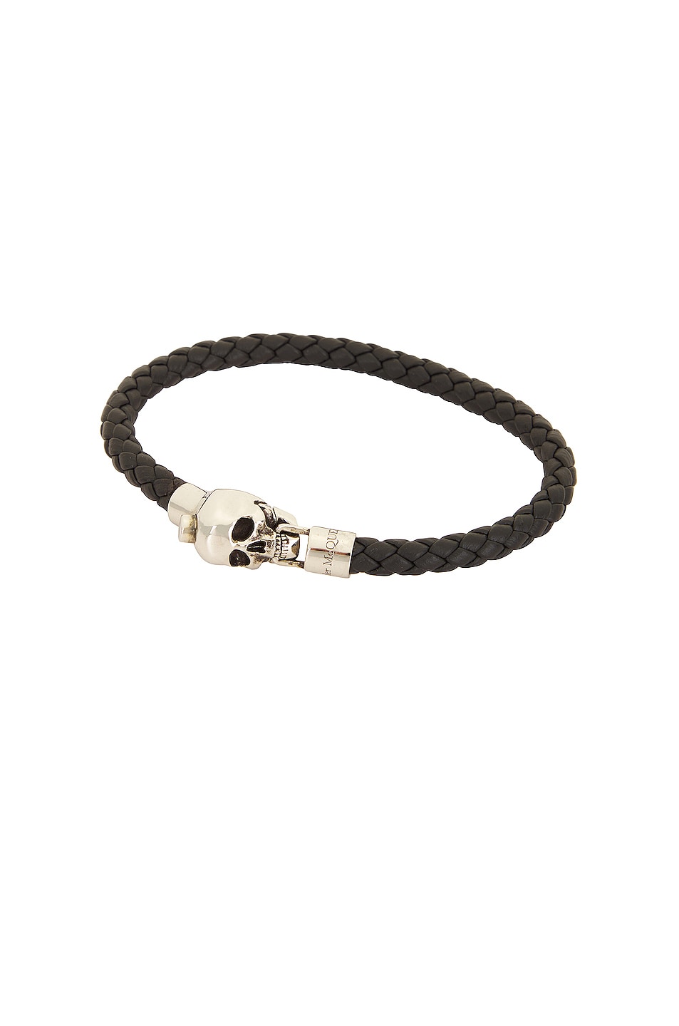 Image 1 of Alexander McQueen Skull Chain Leather Bracelet in Black