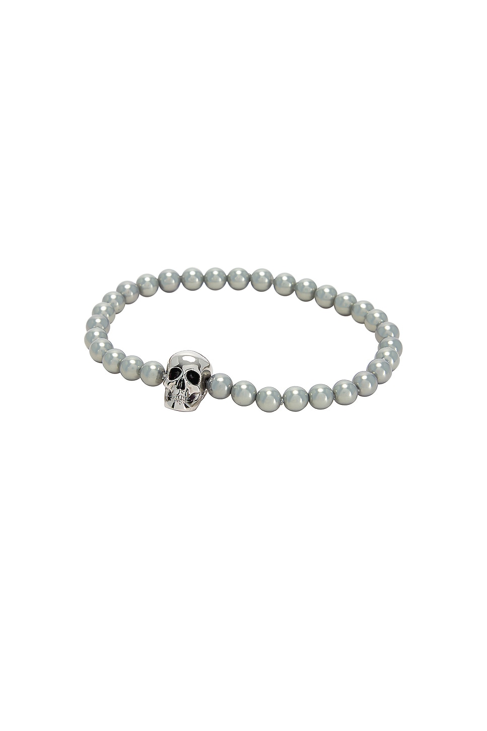 Image 1 of Alexander McQueen Skull Beaded Bracelet in Silver