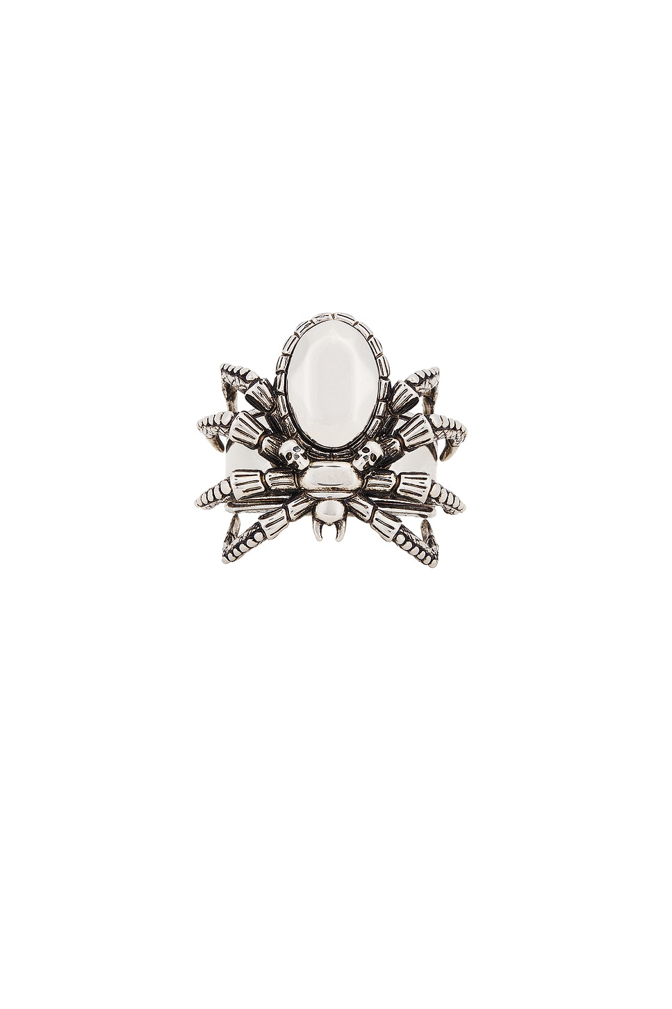 Image 1 of Alexander McQueen Spider Ring in Light Antique Silver