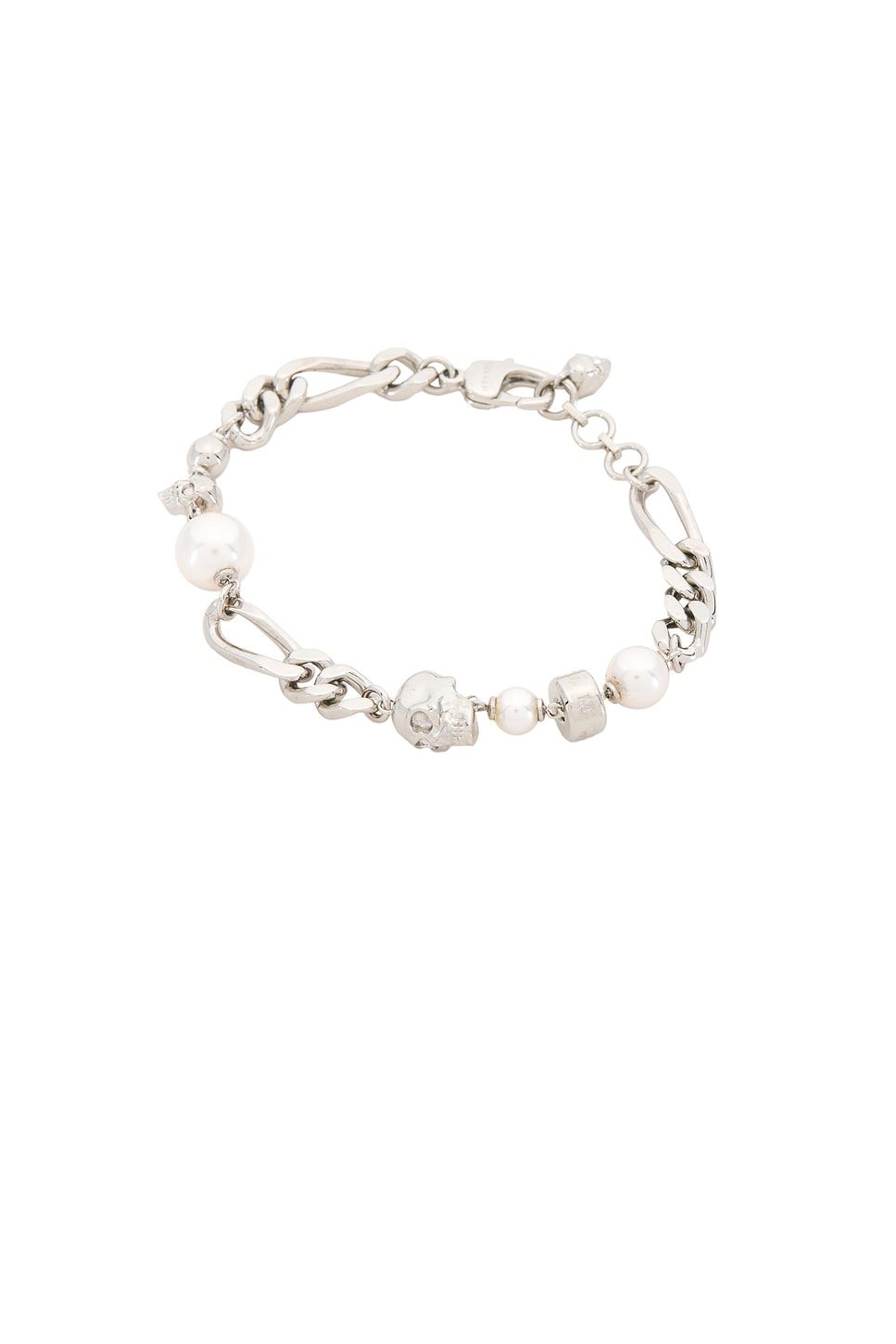 Image 1 of McQueen Pearl & Brass Bracelet in Silver