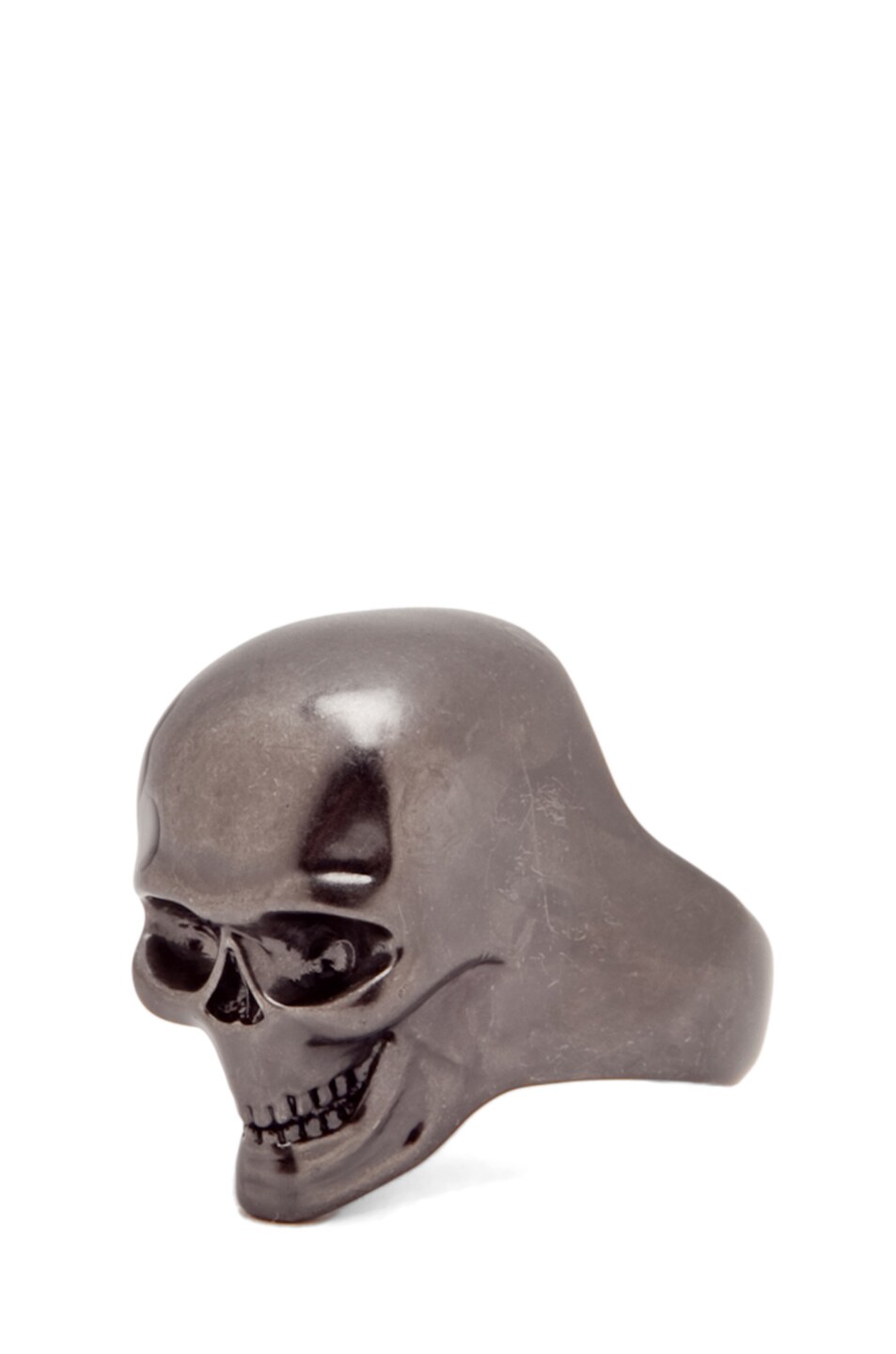 Image 1 of Alexander McQueen 3D Skull Ring in Lacquered Black