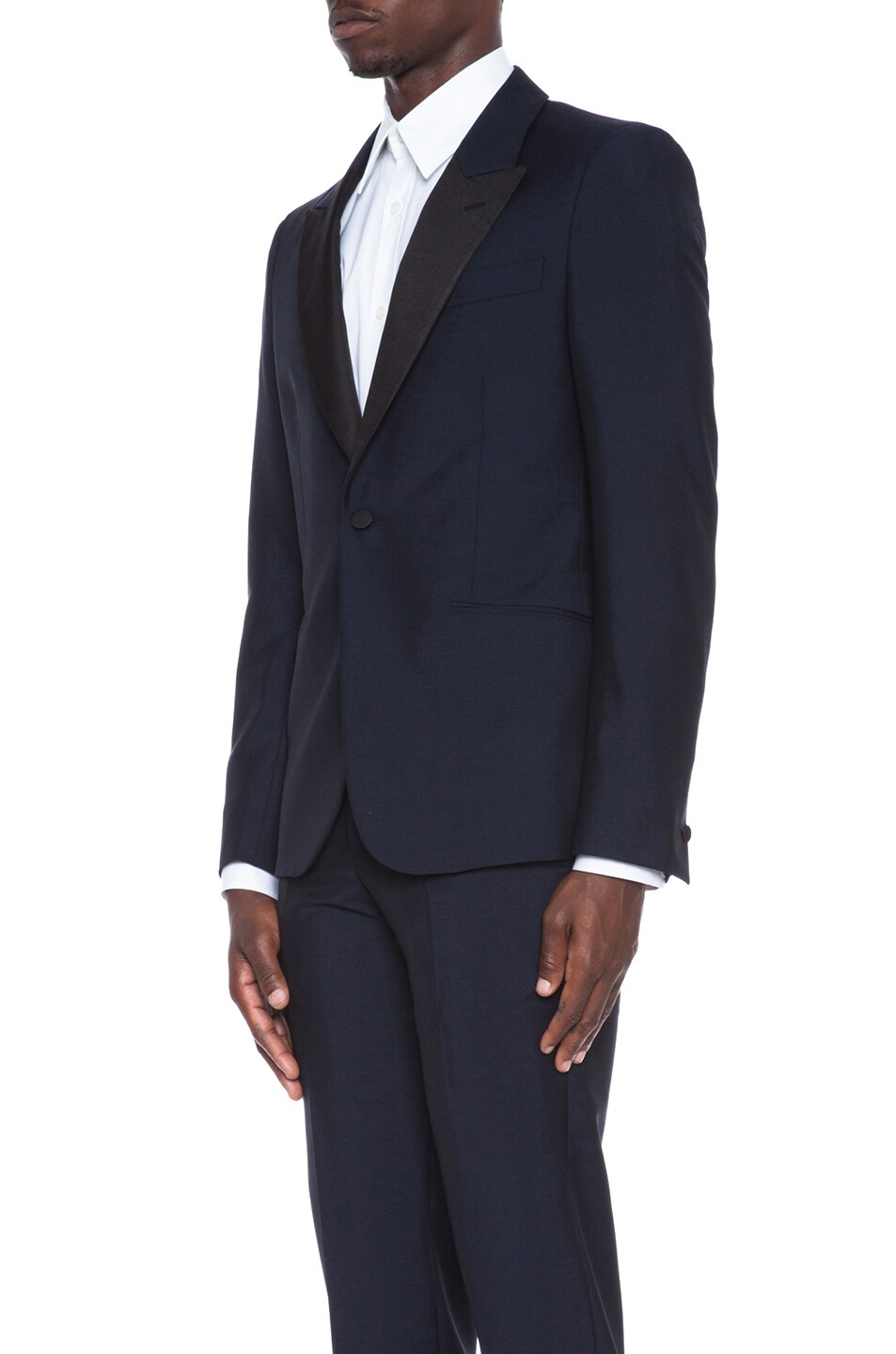 Alexander McQueen Wool Mohair Tuxedo Jacket in Navy | FWRD