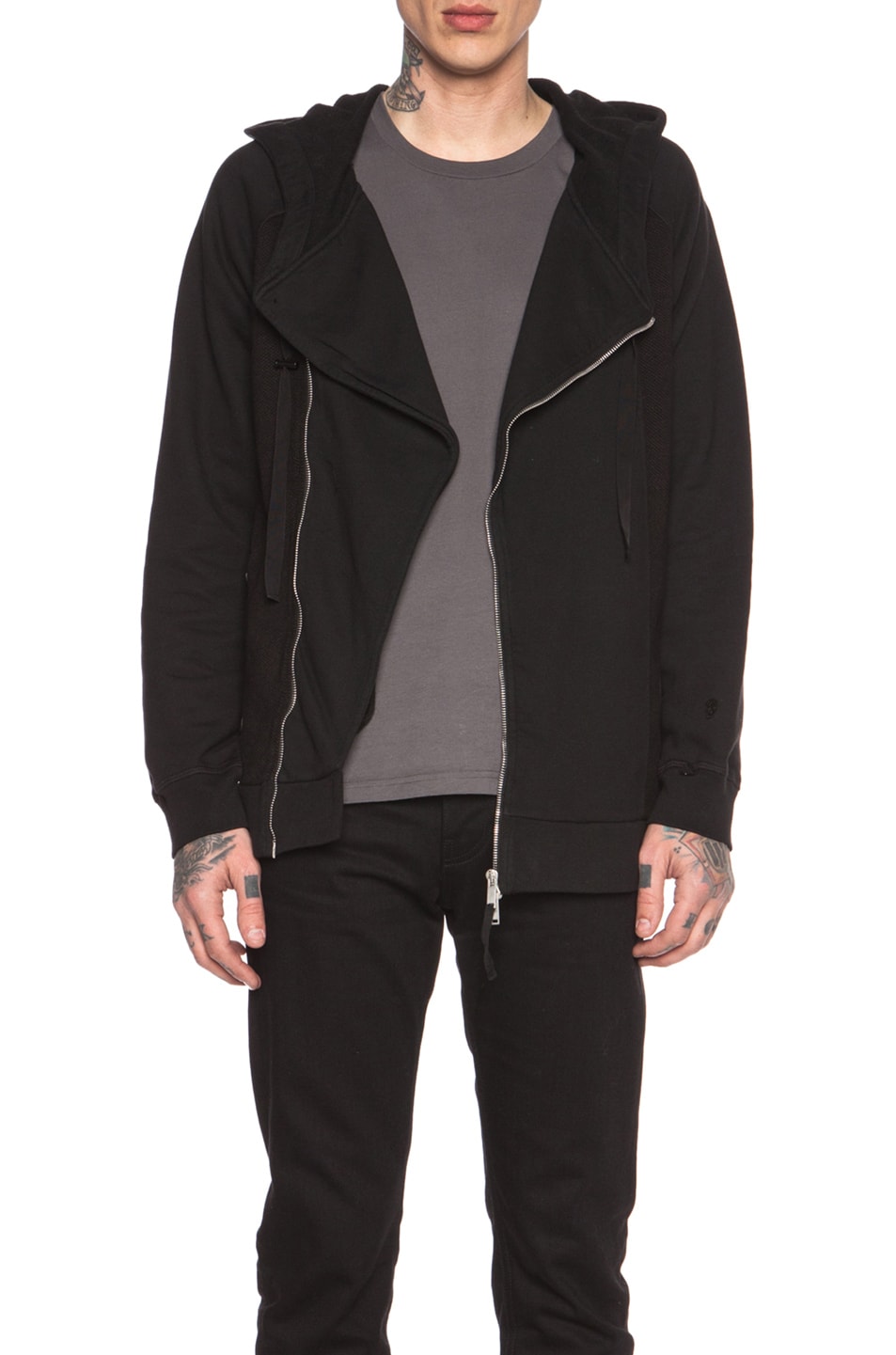 Image 1 of Alexander McQueen Zip Cotton Hoodie in Black