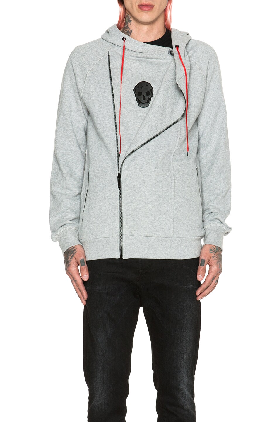 Image 1 of Alexander McQueen Asymmetric Sweatshirt in Pale Grey