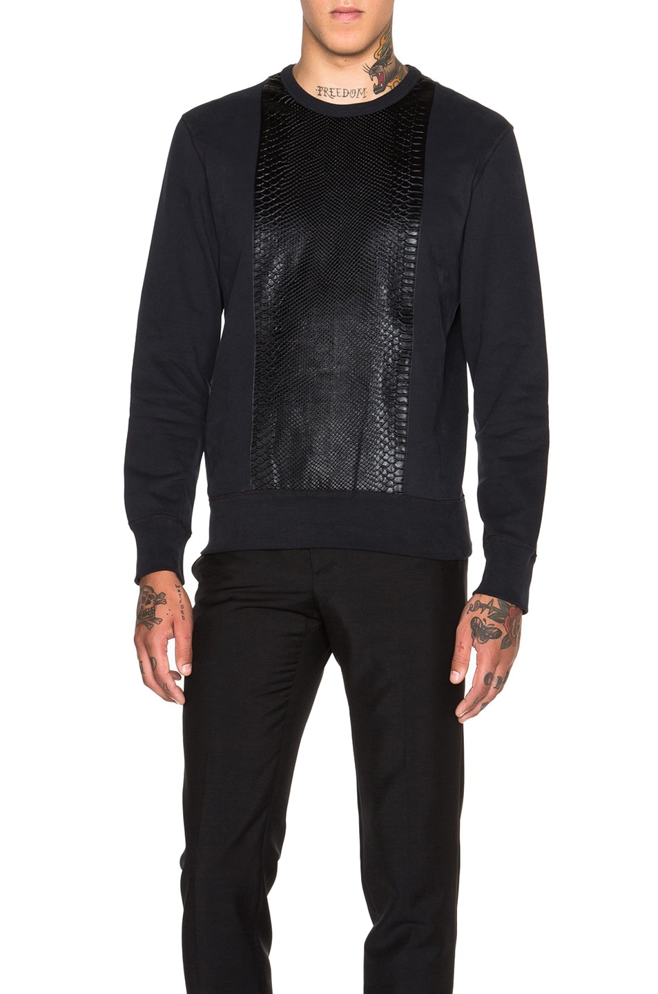 Image 1 of Alexander McQueen Paneled Sweatshirt in Black