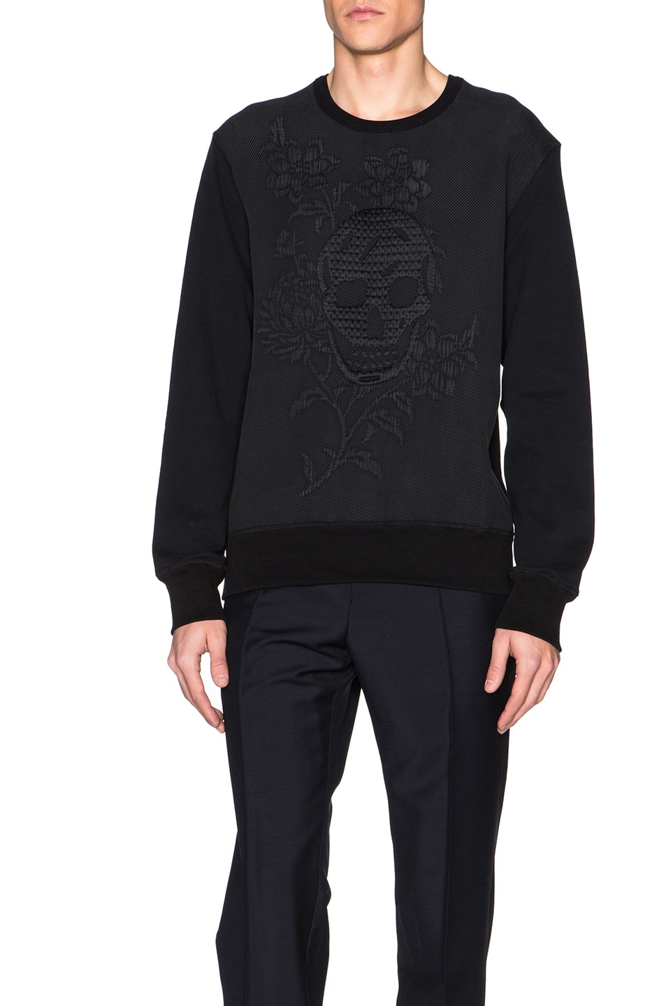 Image 1 of Alexander McQueen Embossed Sweatshirt in Black