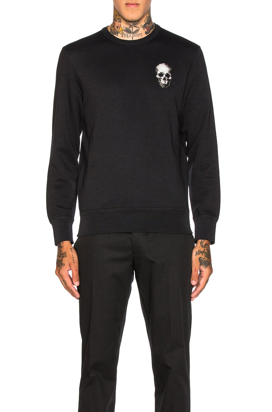 Image 1 of Alexander McQueen Skull Sweatshirt in Black & Grey